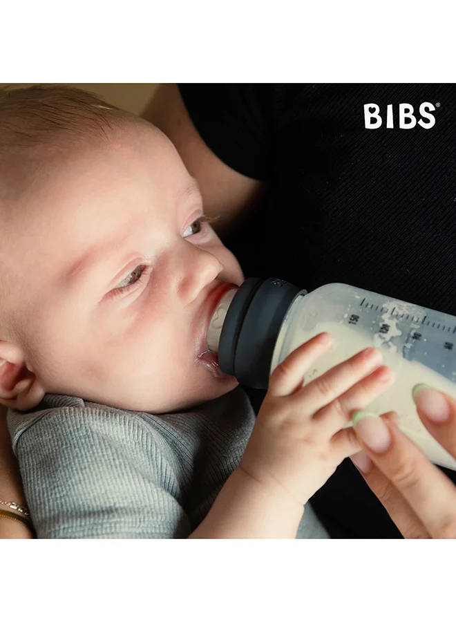 BIBS Pack Of 2 Baby Bottle Nipple Round Silicone, Fast Flow, 4 Months +