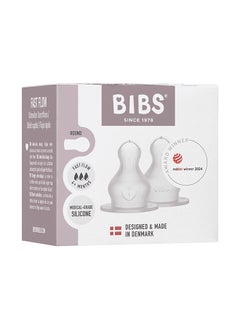 BIBS Pack Of 2 Baby Bottle Nipple Round Silicone, Fast Flow, 4 Months +  - Image 5