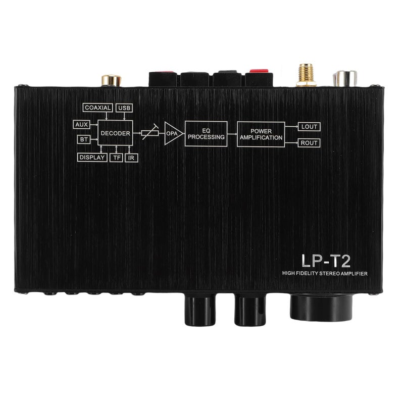 50Wx2 Stereo Amplifier with Bluetooth 5 1 USB AUX Coaxial Input for Home Theater and Karaoke US Plug - Image 2