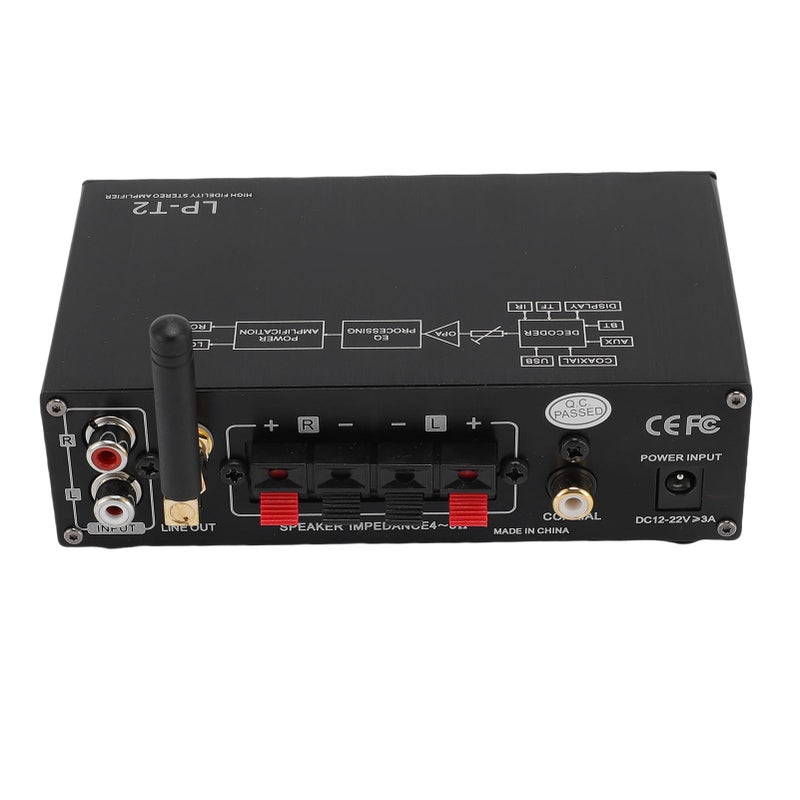 50Wx2 Stereo Amplifier with Bluetooth 5 1 USB AUX Coaxial Input for Home Theater and Karaoke US Plug - Image 5