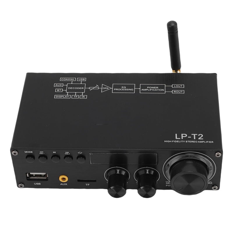 50Wx2 Stereo Amplifier with Bluetooth 5 1 USB AUX Coaxial Input for Home Theater and Karaoke US Plug - Image 4