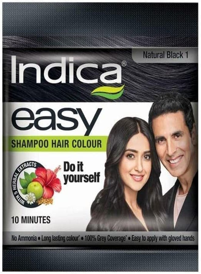 Easy 10 Minutes Hair Color Shampoo Natural Black Colour 18ml - Pack 12 - Image 1