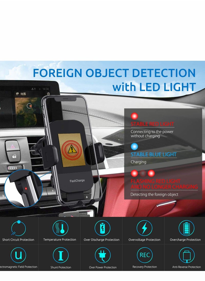 Excefore Wireless Car Charger, CHGeek 15W Fast Charging Auto Clamping Charger Phone Mount Holder for iPhone 14 13 12 11 Pro Max Xs, Samsung Galaxy s22 Ultra S21 S20, S10+ S9+ Note 9, etc  - Image 4