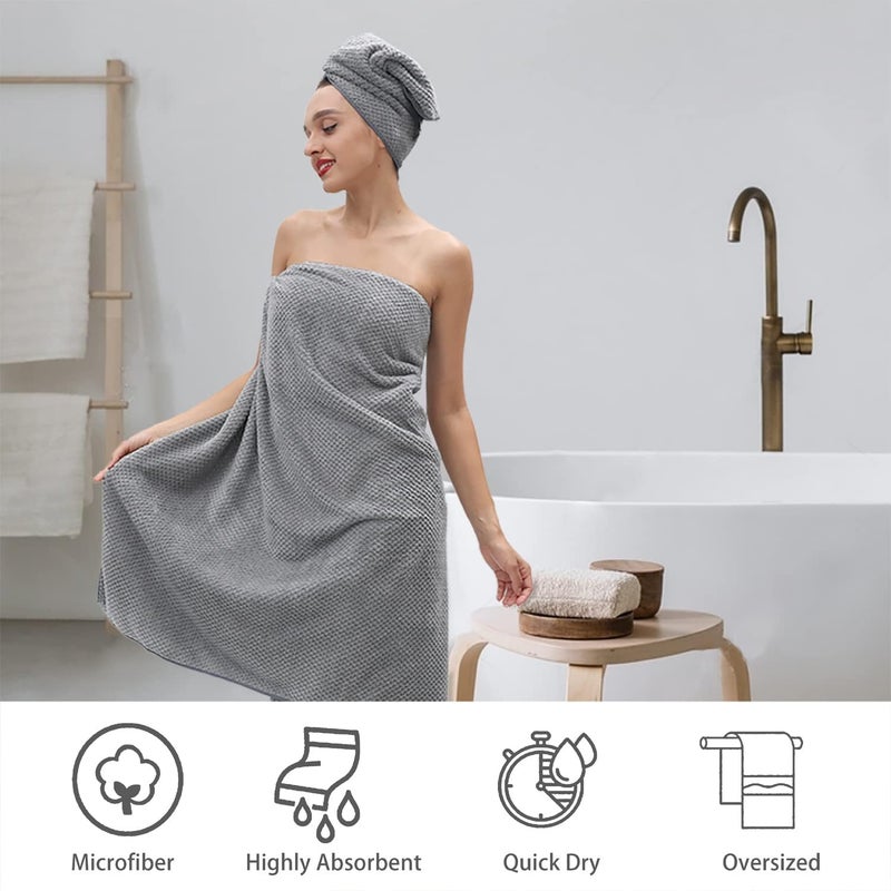 LINEAR Microfibre Towel | 300 GSM | Towels for Bath Large Size | Soft & Absorbent | Towel for Bathroom | Bath Towel for Men, Women | 70 cms x 140 cms (Grey),Microfiber - Image 3