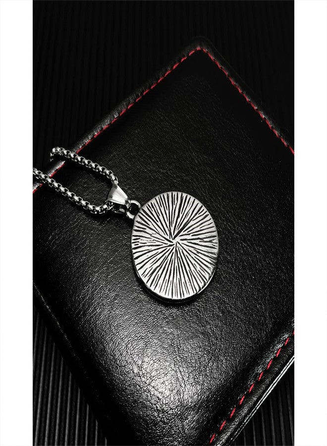 KASTWAVE Nautical Anchor Shield Pendant Necklace, Men Pirate Stainless Steel Necklace Vintage Navy Mooring Rope Anchor Pendant Chain for Father's Day Birthday Gift - Image 2