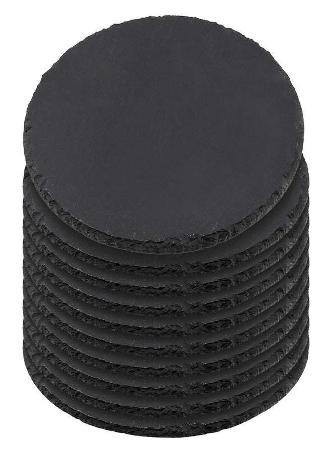 MUKLEI 10 PCS 7.9 Inches Slate Board, Black Round Slate Charcuterie Boards for Dishes, Meat, Appetizers - Image 1