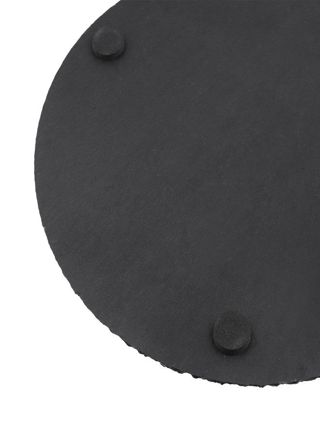 MUKLEI 10 PCS 7.9 Inches Slate Board, Black Round Slate Charcuterie Boards for Dishes, Meat, Appetizers - Image 3