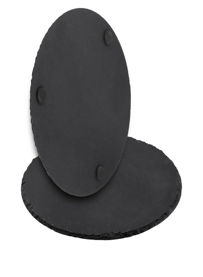 MUKLEI 10 PCS 7.9 Inches Slate Board, Black Round Slate Charcuterie Boards for Dishes, Meat, Appetizers - Image 5