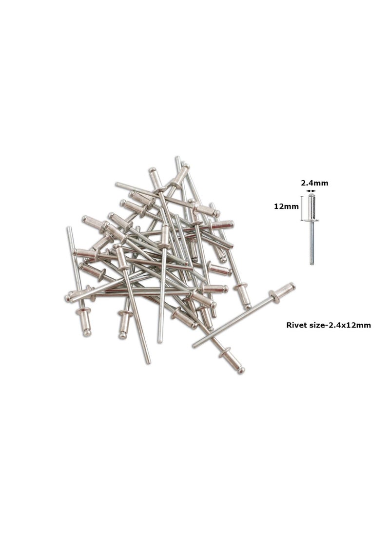 Inditrust Inditrust Aluminium Blind Rivet Metal POP Rivets for Riveting GunRiveter machine Pack of 100pcs 24 x 12 mm  - Image 2