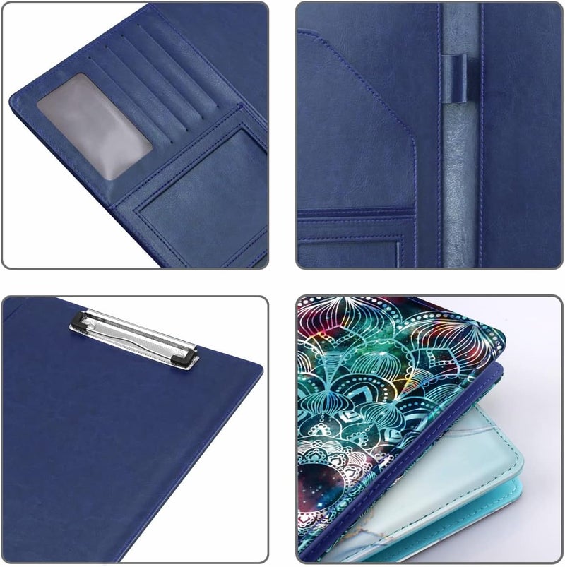 WAVEYU Business Portfolio Folder for Men Women, Padfolio Cover, Conference/Resume/Legal Document Organizer with Letter/A4 Size Clipboard Hardboard, Business Card Holders, Document Sleeve, Mandala - Image 4