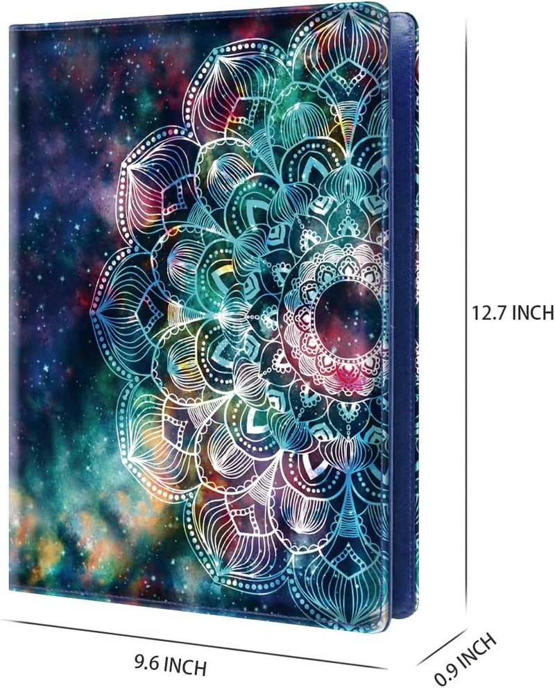 WAVEYU Business Portfolio Folder for Men Women, Padfolio Cover, Conference/Resume/Legal Document Organizer with Letter/A4 Size Clipboard Hardboard, Business Card Holders, Document Sleeve, Mandala - Image 3