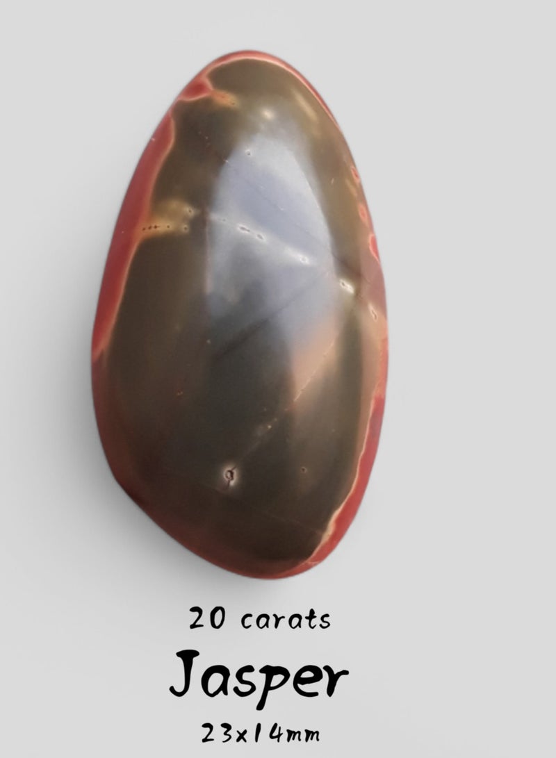 هادي أنماط تجريدية من اليشب الإمبراطوري الطبيعي - 20 قيراطًا - 23 × 14 ملم - Image 1