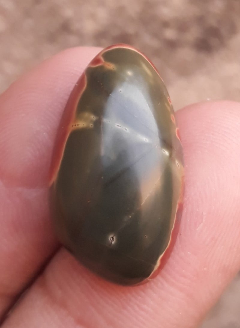 هادي أنماط تجريدية من اليشب الإمبراطوري الطبيعي - 20 قيراطًا - 23 × 14 ملم - Image 2