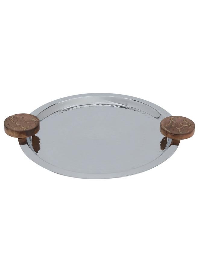 السيف  صينية تقديم من الفولاذ 35.5 × 35.5 × 2.6 سم فضي - Image 1