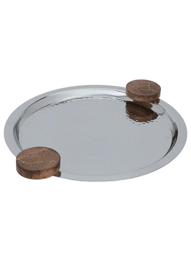 السيف  صينية تقديم من الفولاذ 35.5 × 35.5 × 2.6 سم فضي - Image 2