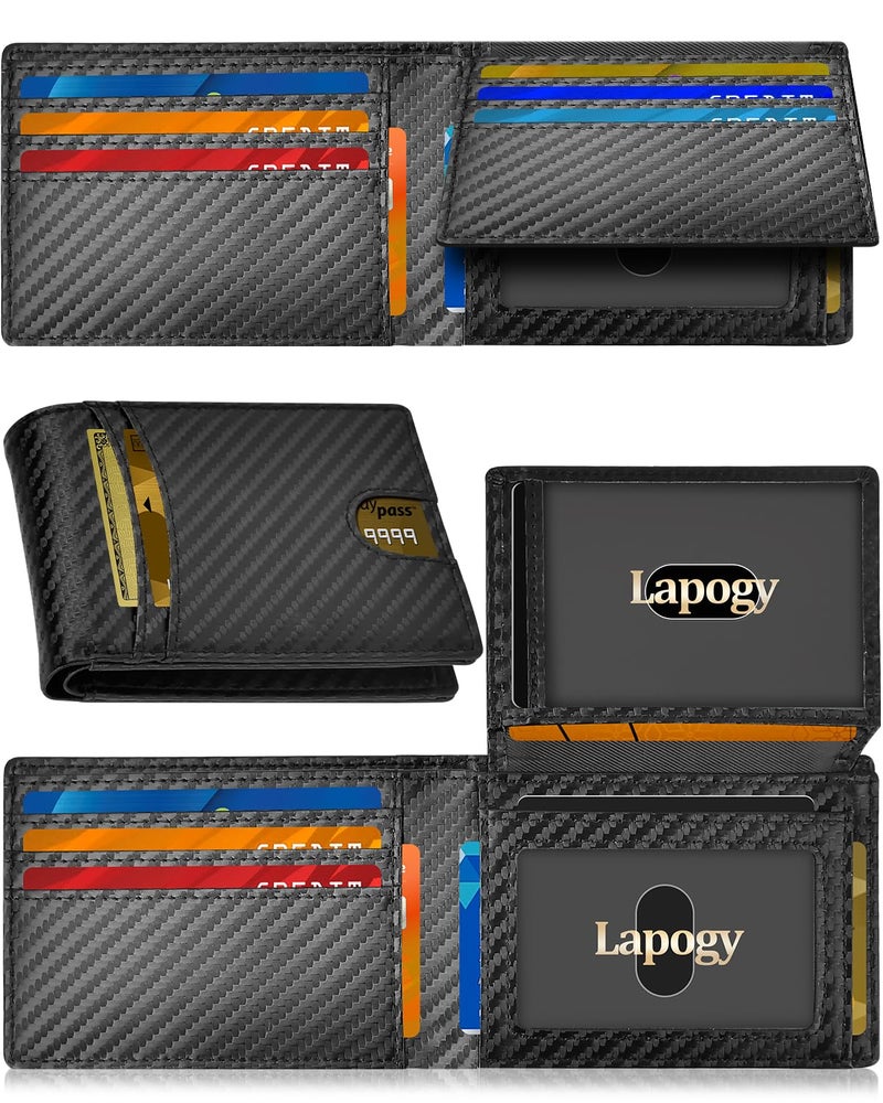 Lapogy Fathers Day Wallet Gifts for Dad Men - Birthday Day Gift for Him Husband Boyfriend from Son Daughter Kids, Stocking Stuffer RFID Blocking Thin Slim Minimalist Leather Bifold Credit Card Holder - Image 1