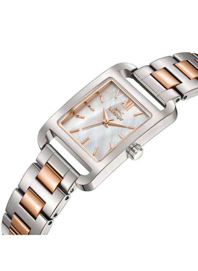 سلازنجر ساعة يد نسائية معدنية بعقارب - Image 2