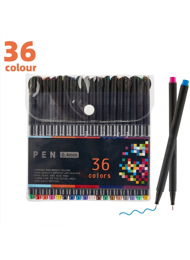 SHANDS 36-Color Fine Line Art Pens for Students - Lightweight, Durable Plastic, Ideal for Drawing, Painting, and Sketching - Perfect Christmas Gift, Art Supplies|Vibrant Colors|Durable Plastic Pens, Art Supplies for Students, Double Tip Pen, Coloured Pen, School Supplies, Stationery Items, Pens - Image 1
