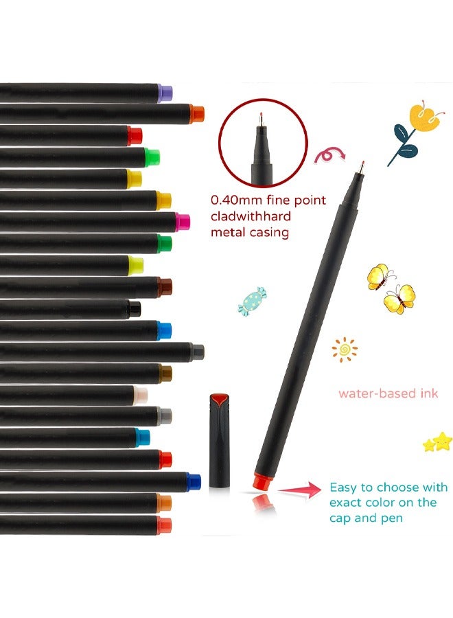SHANDS 36-Color Fine Line Art Pens for Students - Lightweight, Durable Plastic, Ideal for Drawing, Painting, and Sketching - Perfect Christmas Gift, Art Supplies|Vibrant Colors|Durable Plastic Pens, Art Supplies for Students, Double Tip Pen, Coloured Pen, School Supplies, Stationery Items, Pens - Image 3