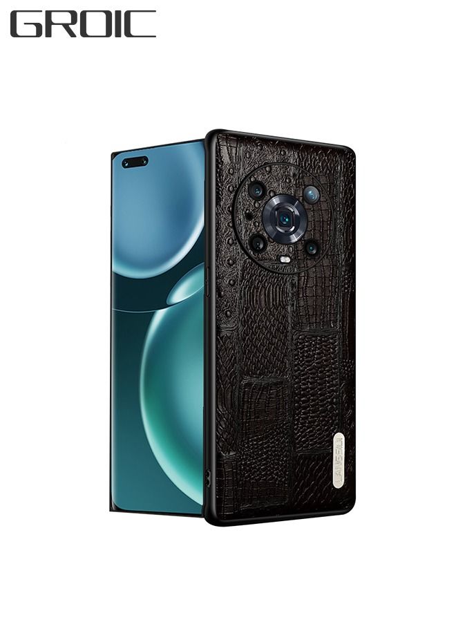 جرويك جراب الجلد الفاخر لأونر ماجيك 4 برو مقاس 6.81 بوصة، حماية كاملة للكاميرا، جراب هاتف واقٍ من الصدمات ومضاد للانزلاق - Image 1