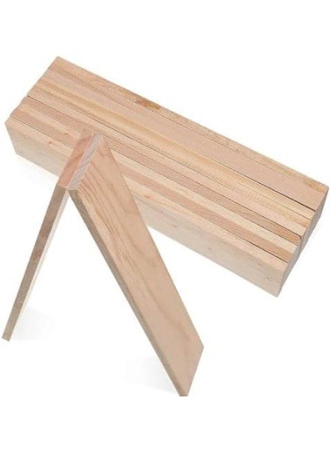 عبوة من 18 لوح خشب صنوبر طبيعي صلب (خشب لين) مقاس 500 × 30 × 16 مم للأشغال اليدوية والرسم والطلاء ومشاريع DIY