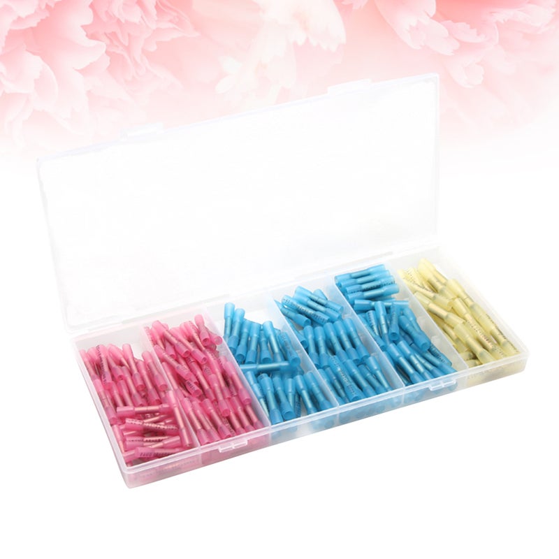 200 Pcs 3 Sizes BNC Heat Shrink Crimp Terminals Insulated Electrical Wire Cable Connectors - Image 1