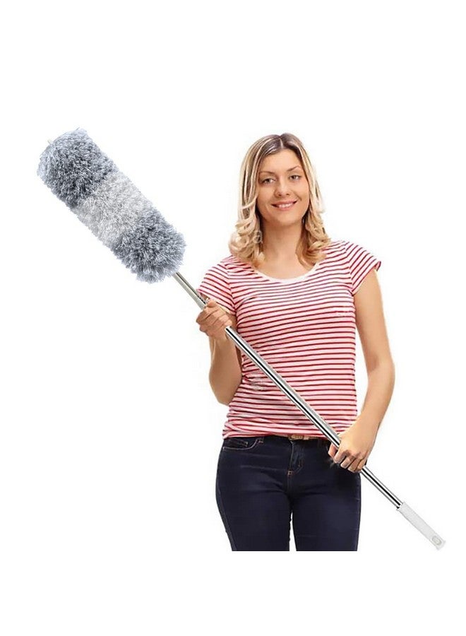 DELUX Microfiber Feather Duster Extendable Cobweb Duster with 100 inches Extra Long Pole, Bendable Head & Scratch-Resistant Hat for Cleaning Ceiling Fan, High Ceiling, Blinds, Furniture & Cars - Image 1
