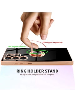 YoYoTech Case for Samsung Galaxy S23 ULTRA 2023 Luxury Ring Holder Silicone TPU Shockproof Kickstand Slim Plated Phone Cover  - Image 5