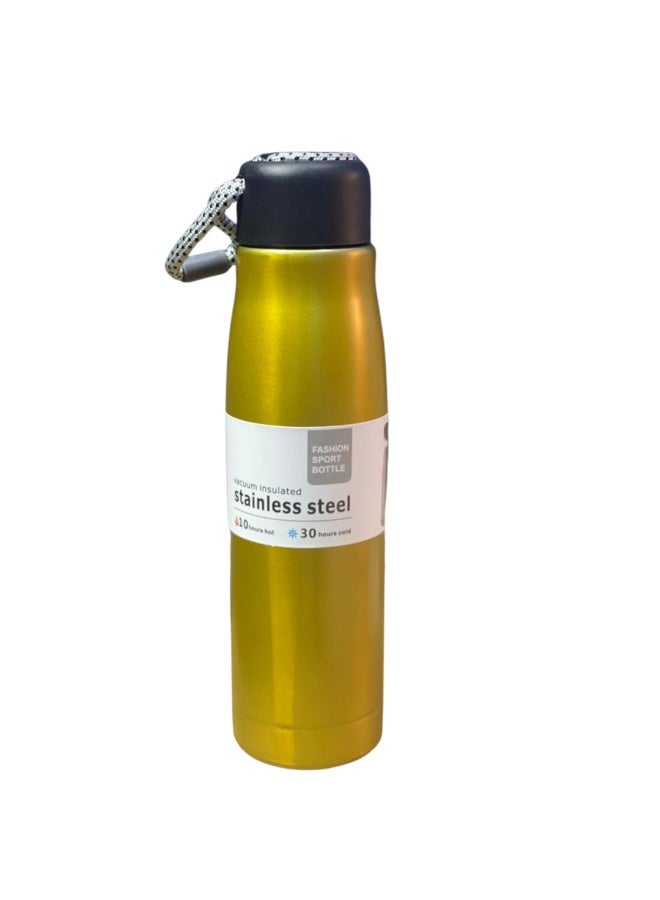 Vacuum insulated stainless steel double wall leak proof sports travel bottle 550ml - Gold - Image 2