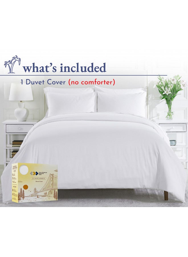 California Design Den California Design Den King Size Duvet Cover Only, Premium 400 Thread Count 100% Cotton Sateen, Hotel Quality, Soft Sateen Weave Comforter Cover, Button Closure & Corner Ties (1 Pc, White, King) - Image 2