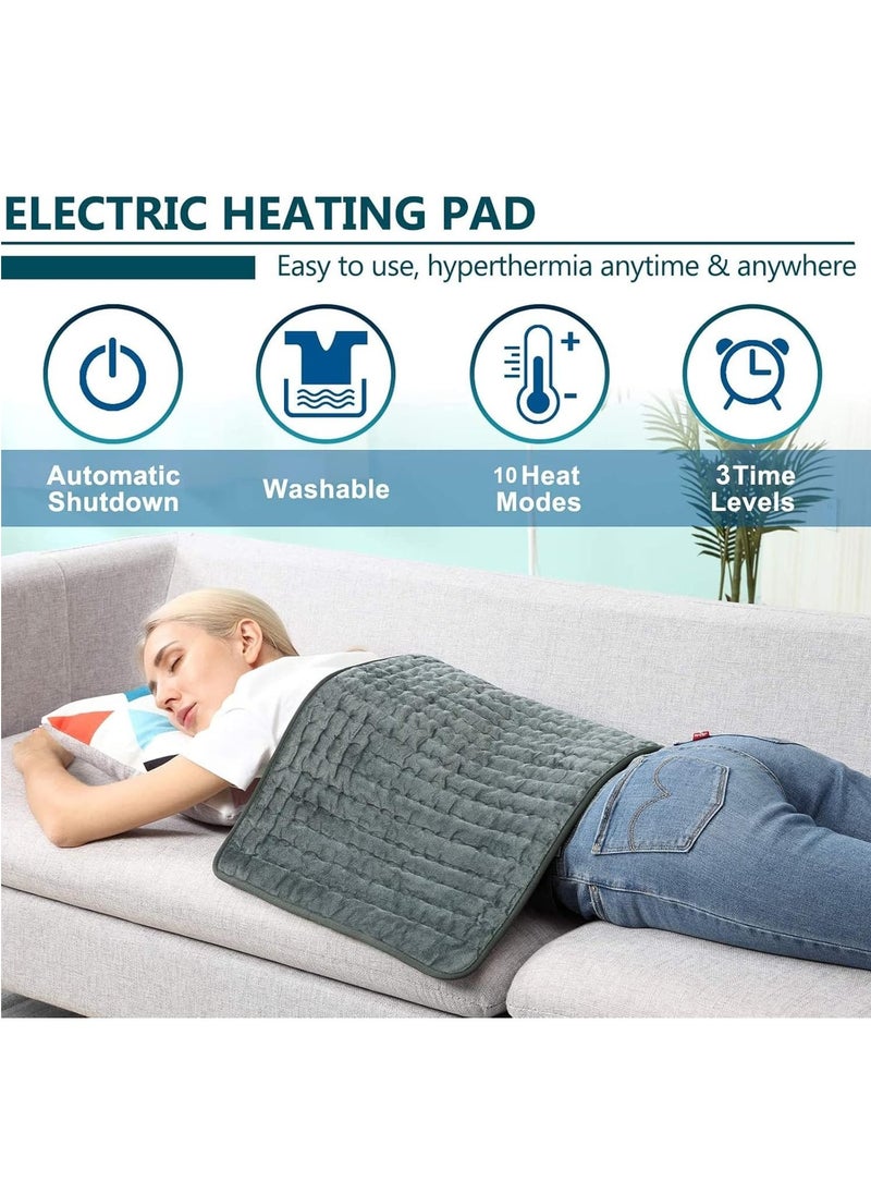 LIMOS Heating Pad - Electric Heat Pad for Back Pain and Cramps Relief Electric Fast Heat Pad with 10 Heat Settings Auto Shut Off Machine Washable 12" x 24"  - Image 1