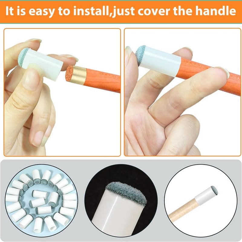 JBB 20 Pcs Cue Tips 9mm Slip-On Cue Stick Tips Cue Tip Replacement for Billiards, Pool - Image 3