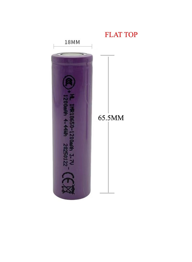 robotgcc Pack Flat Top 18650 Li-ion Battery 3.7 V 1200 mAh | Factory Supply & STEM Teaching Bulk Set - Image 1