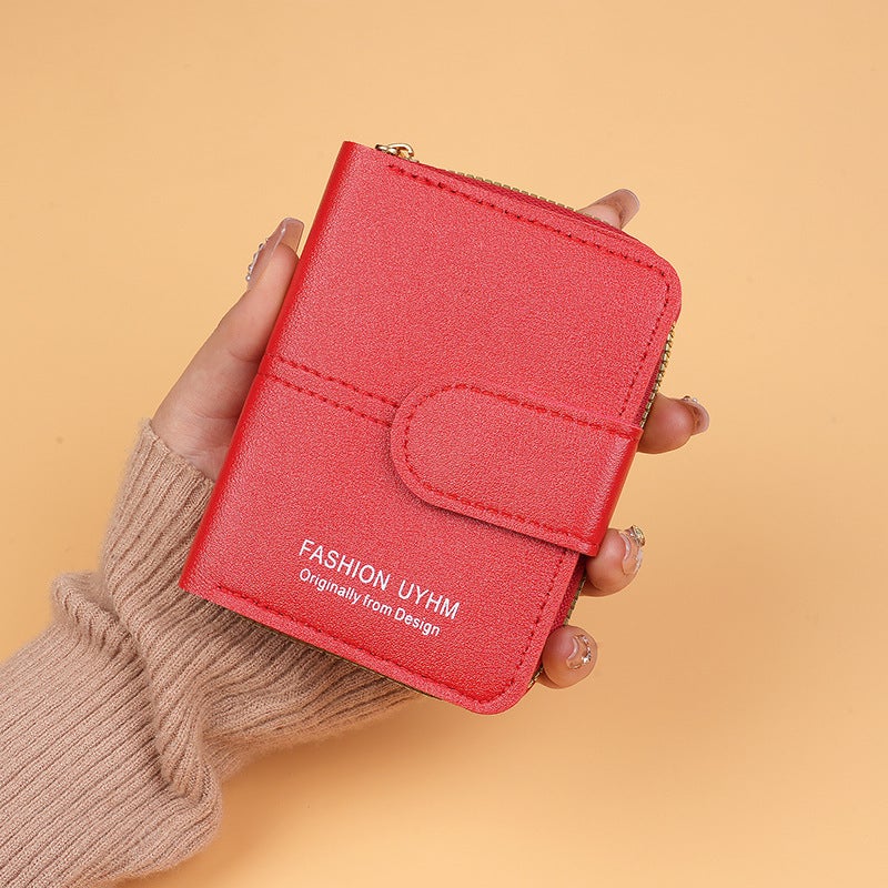 Multifunctional Solid Color PU Leather Wallet, RFID Blocking Design Portable Daily Storage Purse for Cards Cash Coin Business Use - Image 1