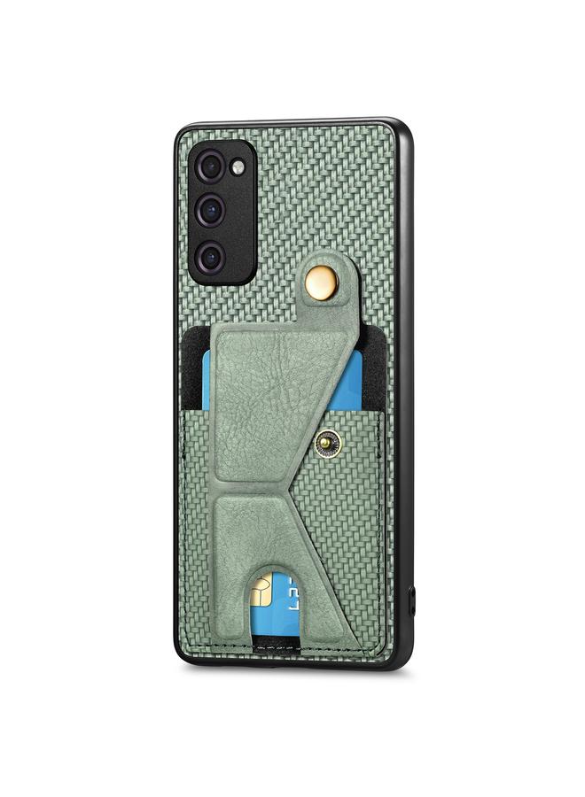 إيروريكس جراب لهاتف Samsung Galaxy S20 FE من ألياف الكربون مع محفظة قابلة للطي وحامل على شكل حرف K - Image 2