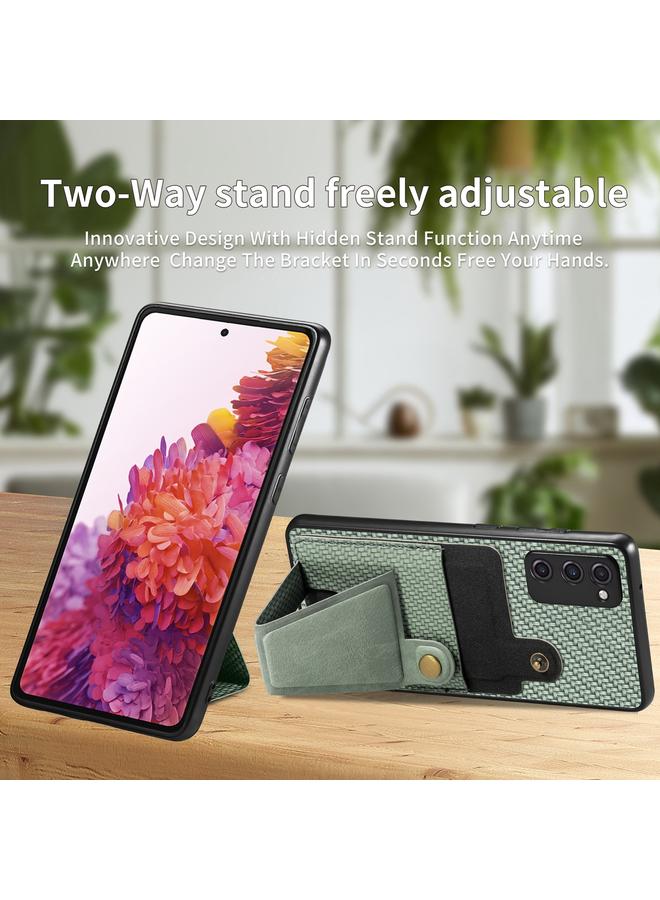 إيروريكس جراب لهاتف Samsung Galaxy S20 FE من ألياف الكربون مع محفظة قابلة للطي وحامل على شكل حرف K - Image 4