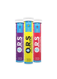 O.R.S O.R.S HYDRATION TABLETS - 3 Flavours : 72 Tablets  - Image 1