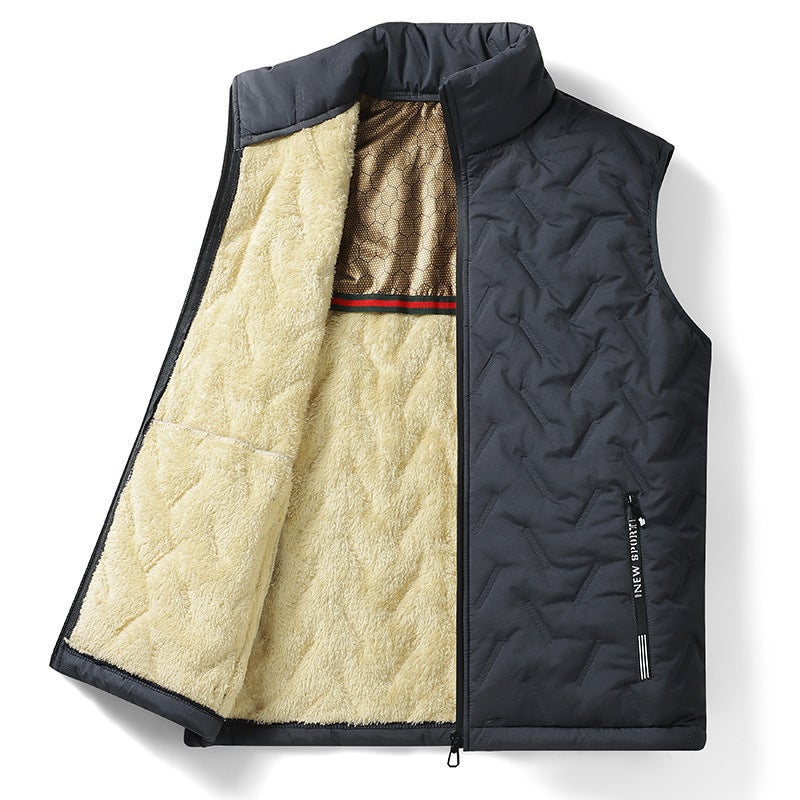 Men'S Horse Clip Lamb Velvet Vest Outer Wear Vest Waistcoat Plus Velvet Coat - Image 2