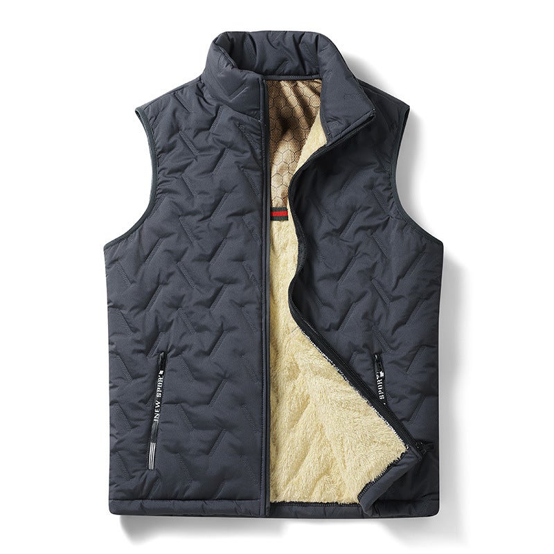 Men'S Horse Clip Lamb Velvet Vest Outer Wear Vest Waistcoat Plus Velvet Coat - Image 4