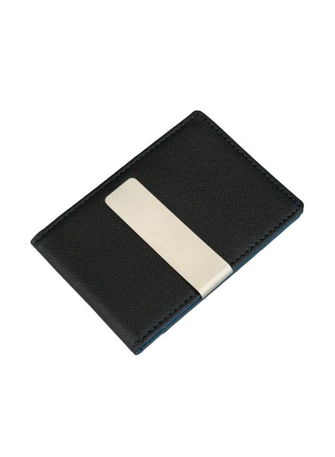 NIBEMINENT Faux Leather Card Holder With Clip White/Black  - Image 4