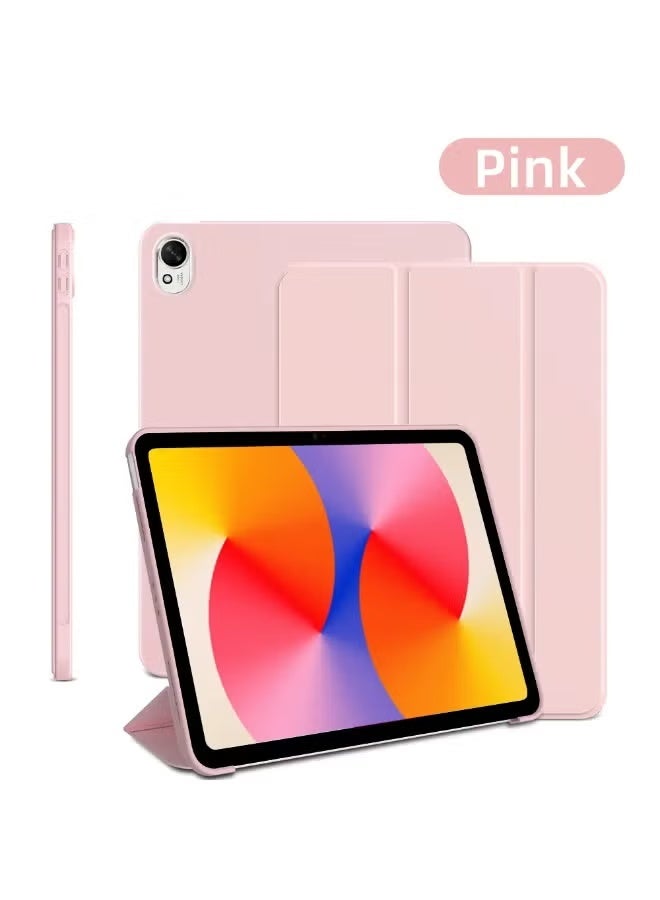 جراب متوافق مع جهاز Honor Pad X7 مقاس 8.7 بوصة، مزود بوظيفة حامل، وغطاء ذكي مع خاصية التشغيل/الإيقاف التلقائي، وغطاء واقٍ من مادة TPU المقاومة للخدش - وردي