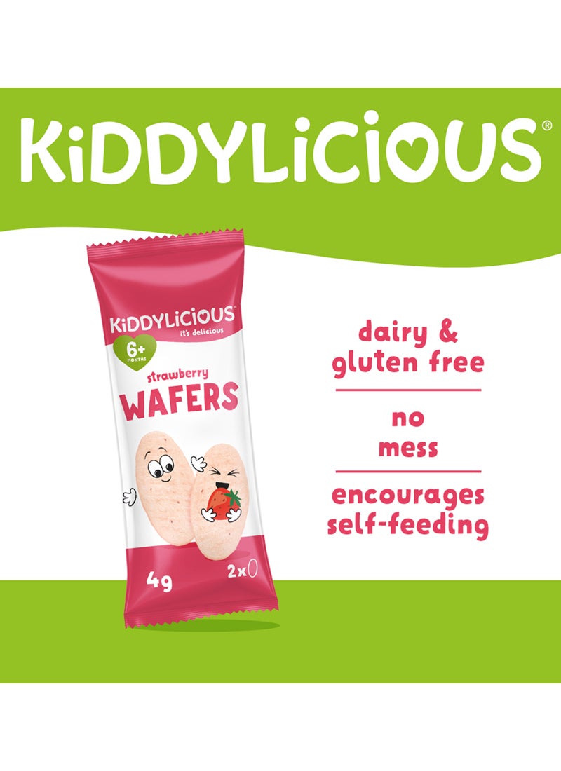 Kiddylicious وافرز الفراولة كيديليشس | وجبة خفيفة للأطفال خالية من الجلوتين والألبان | مناسبة من 6 أشهر فما فوق | عبوة ماكسي | 10x4غ - Image 2