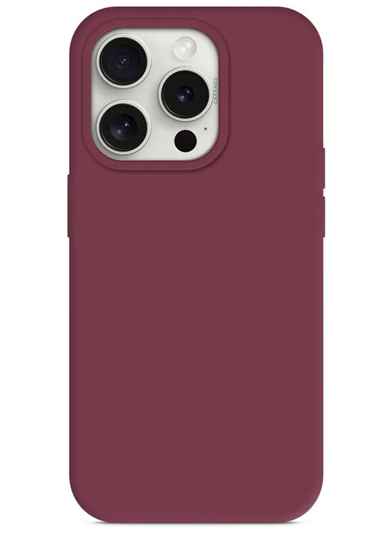 CATANES iPhone 15 Pro Max Case Silicone Case Cover Durable and Anti Scratch Back Cover Cherry - Image 5