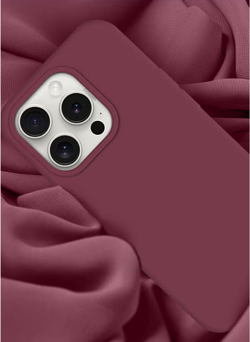 CATANES iPhone 15 Pro Max Case Silicone Case Cover Durable and Anti Scratch Back Cover Cherry - Image 3