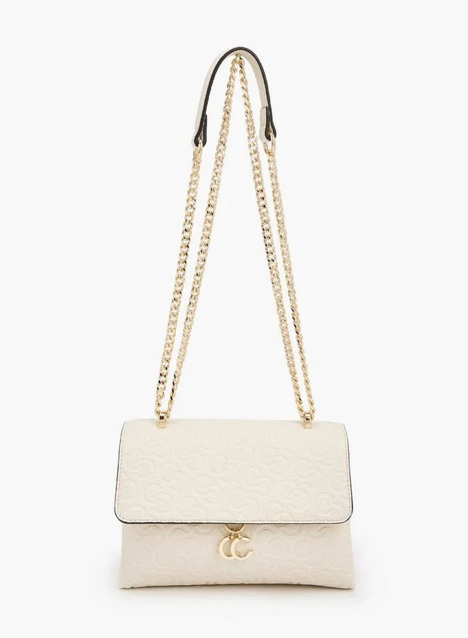 Celeste Monogram Debossed Crossbody Bag With Chain Strap