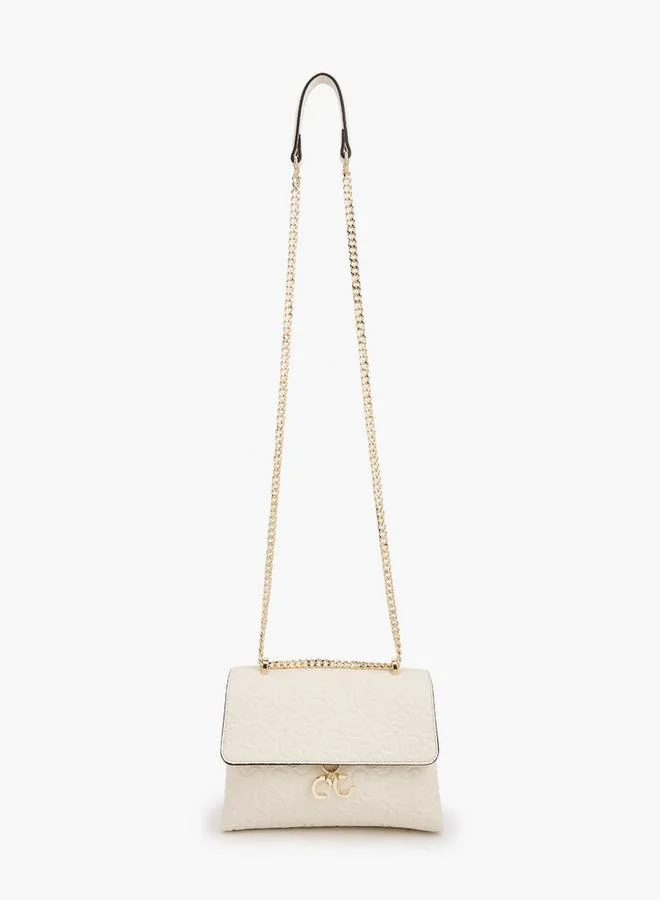 Celeste Monogram Debossed Crossbody Bag With Chain Strap