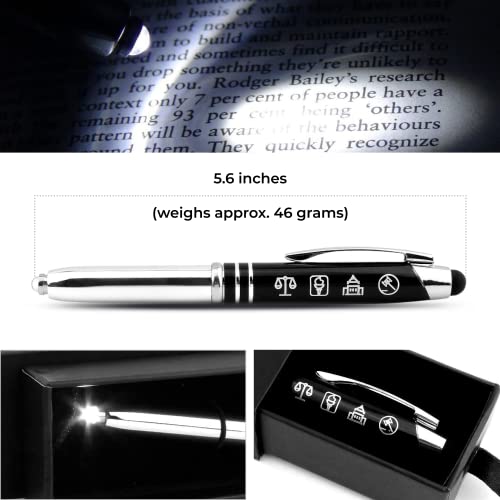 Inkstone "Law and Justice" Engraved Flashlight Pen with Stylus Tip - Gift for Police Officers, Lawyers, Legal Professionals, Civil Servants, Law Enforcement Gift Ideas - Image 4