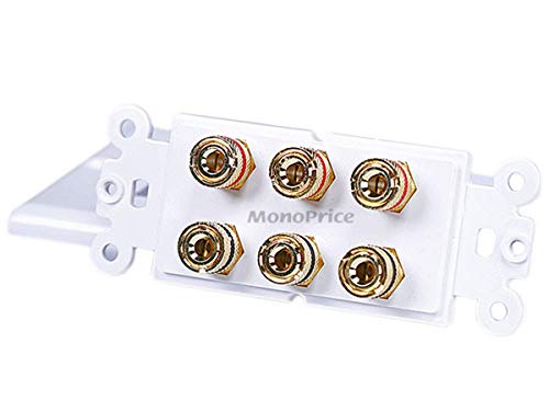 Monoprice 103538 Banana Binding Post Two-Piece Inset Wall Plate for 3 Speakers, Single PCS - Image 3