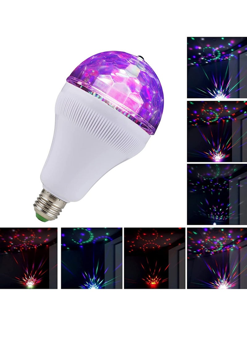 Excefore E27 Disco Light Bulb Rotating LED Party Bulb Strobe Light for Parties- 6W RGB Multi Crystal Disco Ball Light Strobe Bulb Decor for Birthday, Holiday, Club - Image 2