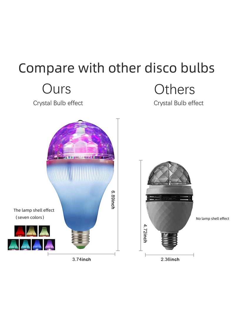 Excefore E27 Disco Light Bulb Rotating LED Party Bulb Strobe Light for Parties- 6W RGB Multi Crystal Disco Ball Light Strobe Bulb Decor for Birthday, Holiday, Club - Image 3